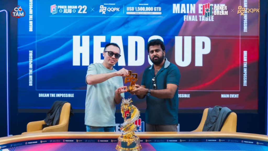 Manoj Pentakota và Jeremy Je Min Chan đã đối đầu trực tiếp để tranh giành danh hiệu vô địch sự kiện chính Poker Dream 22 Jeju và giải thưởng cao nhất trị giá KRW 346 Million sau thỏa thuận với ICM.