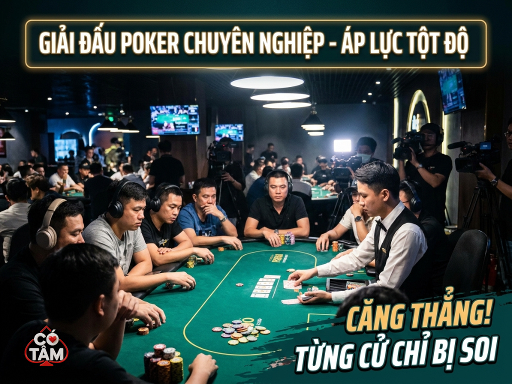 Bóc trần sự thật về nghệ thuật Đọc Vị trong Poker mới nhất 2026 1 Bầu không khí căng thẳng và đầy áp lực tại một bàn thi đấu Live Poker chuyên nghiệp, nơi mọi hành động đều được đưa vào tầm ngắm.