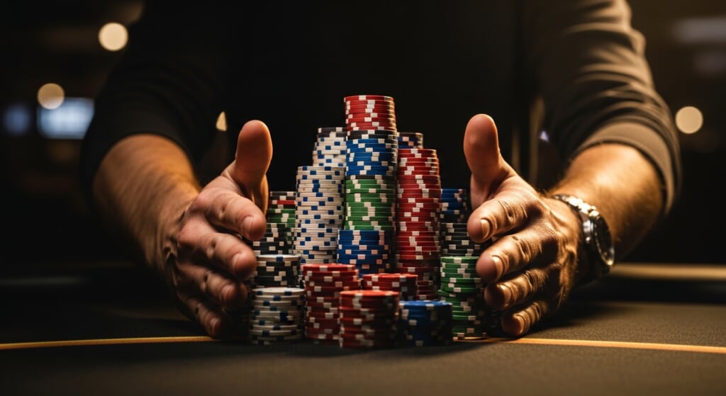Poker player pushing chips 202605121637