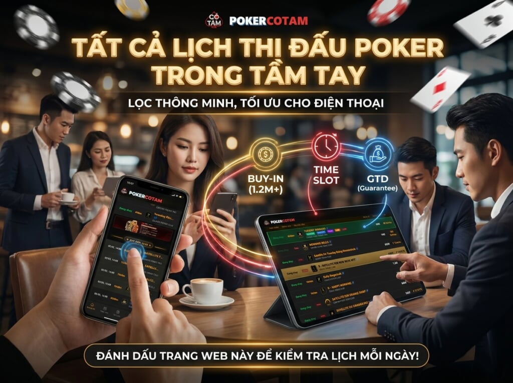 Poker Calendar: Lịch thi đấu trong tầm tay