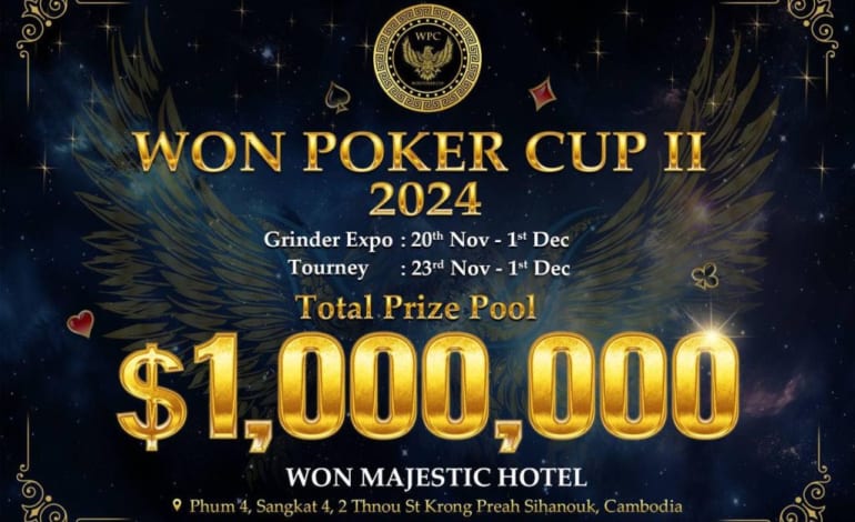 Won Poker Cup tăng GTD lên 1 triệu đô la vào tháng 11