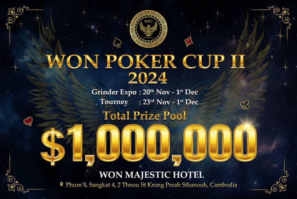 Won Poker Cup tăng GTD lên 1 triệu đô la vào tháng 11