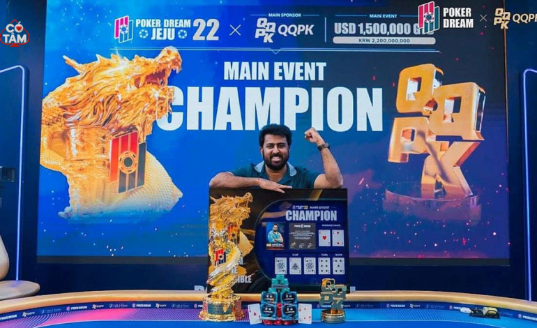 Manoj Pentakota Vô Địch Main Event Poker Dream 22 Jeju Sau Màn Thống Trị Final Table Đỉnh Cao
