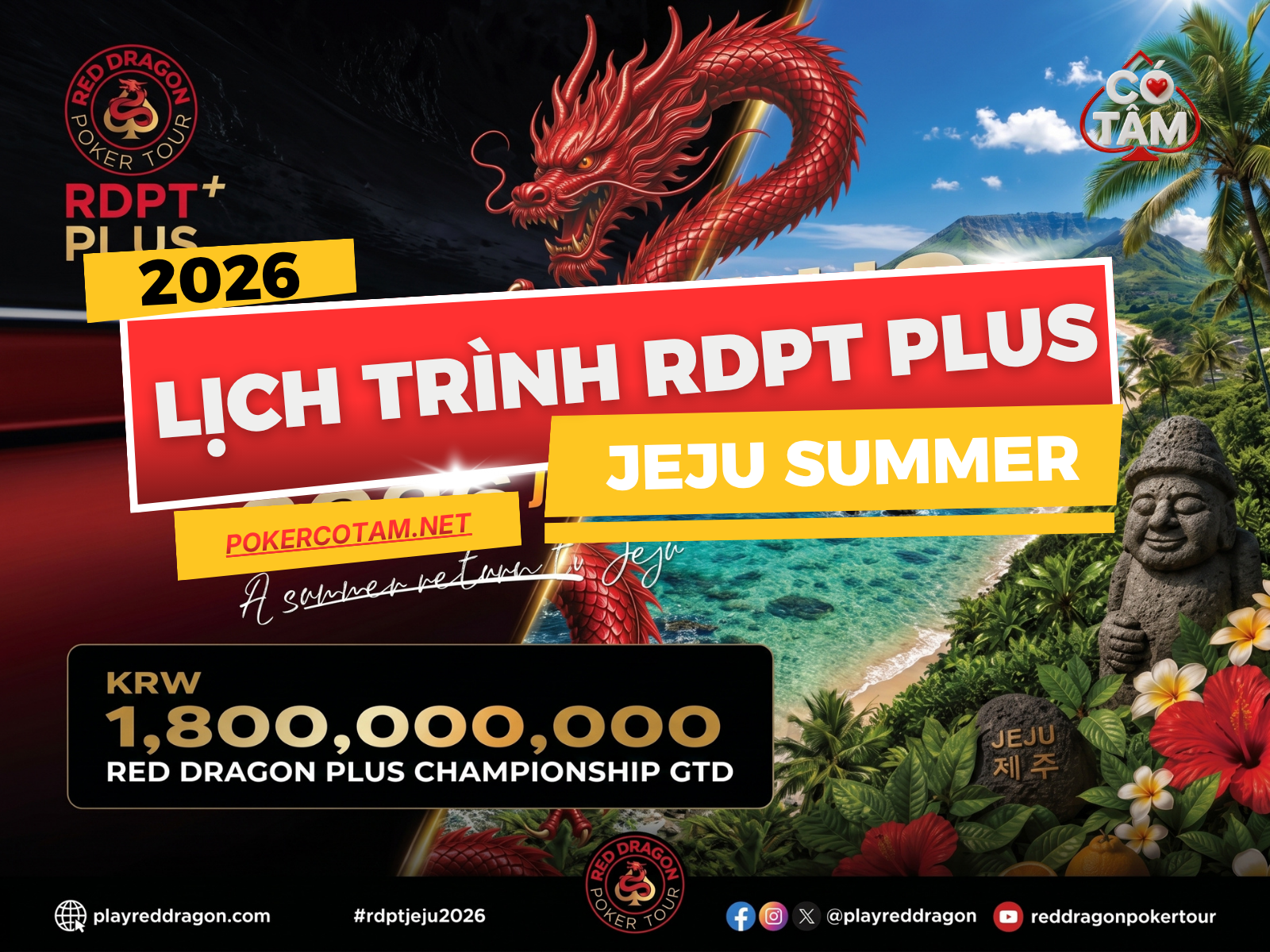 RDPT PLUS Jeju Summer 2026 Bùng Nổ Với 92 Event Và Main Event 1.8B KRW GTD