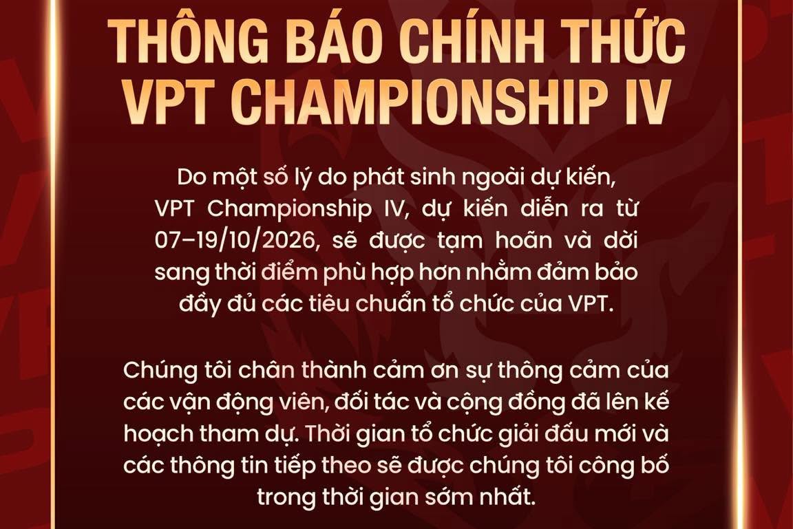 VPT Championship IV chính thức tạm hoãn: Một sự đáng tiếc cho cộng đồng Poker TPHCM 2 VPT Championship IV chính thức tạm hoãn: Một sự đáng tiếc cho cộng đồng Poker TPHCM 1