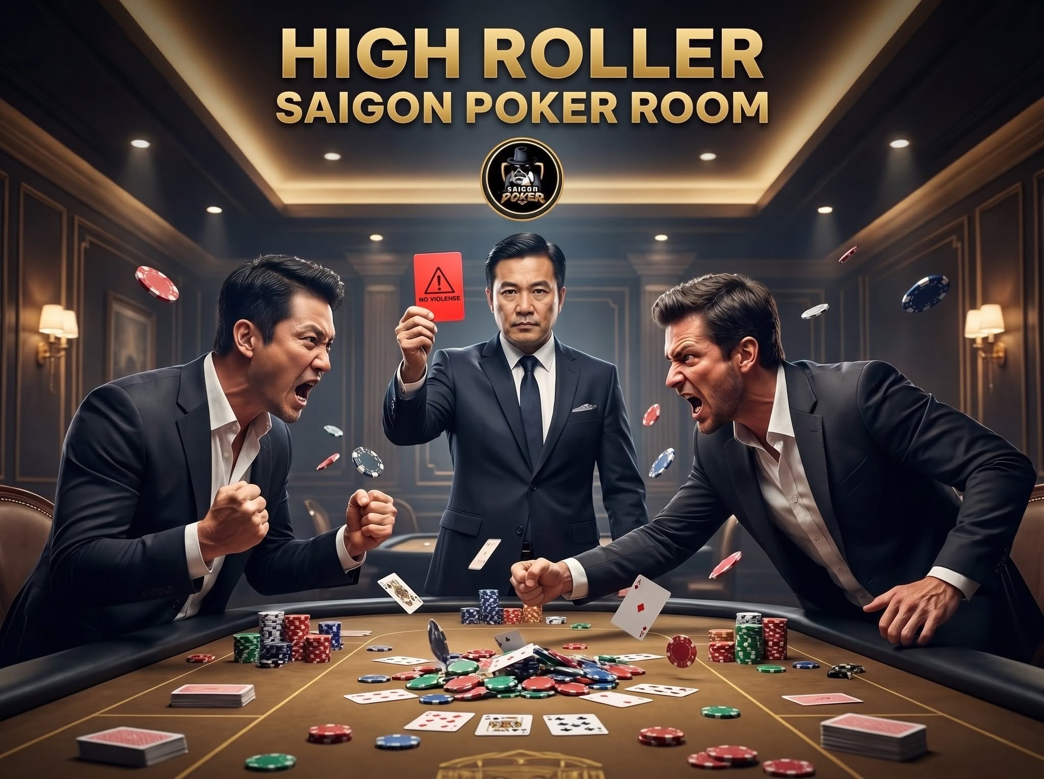 Saigon Poker Room xử lý nghiêm vụ việc xô xát tại sự kiện High Roller: Hai người bị cấm thi đấu 3 tháng